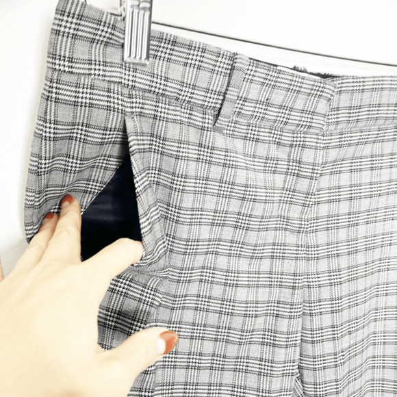 A.L.C. Houndstooth plaid skinny cropped pants wool blend mid rise WOMENS 6 - Picture 3 of 7